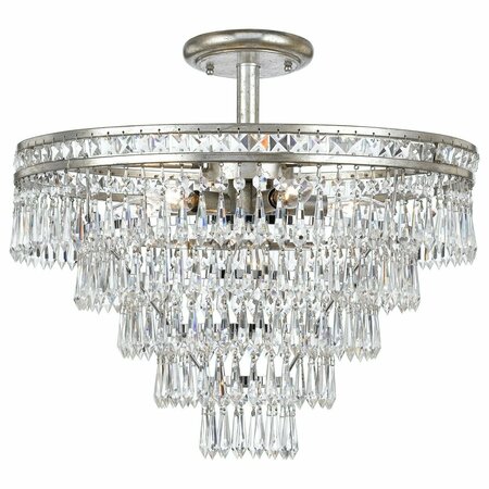 CRYSTORAMA Mercer 6 Light Hand Cut Crystal Silver Ceiling Mount 5264-OS-CL-MWP_CEILING